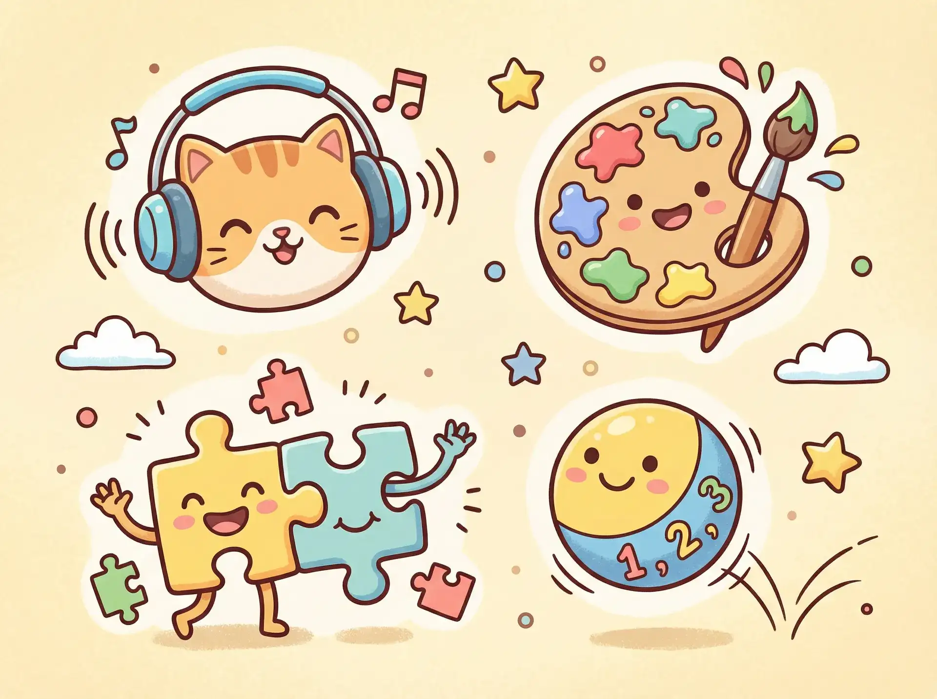 小朋友的手工作品 - 钟点工们 益智创作